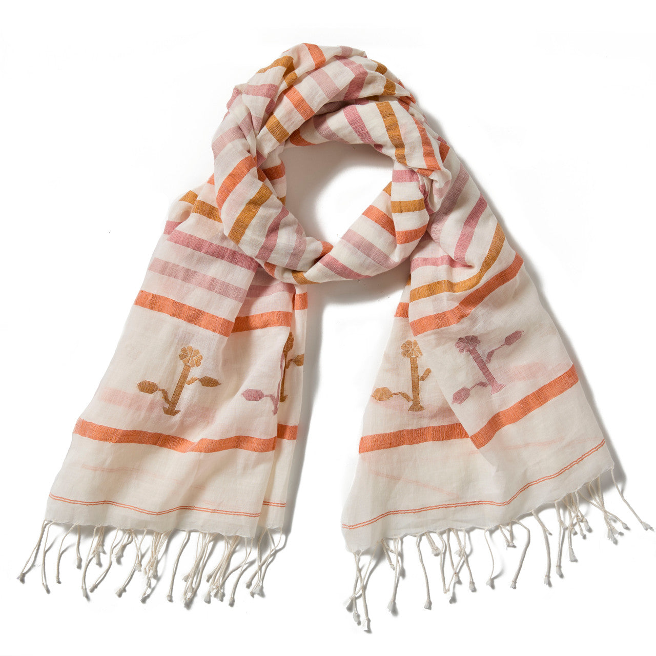 Sunset Bouquet Striped Scarf