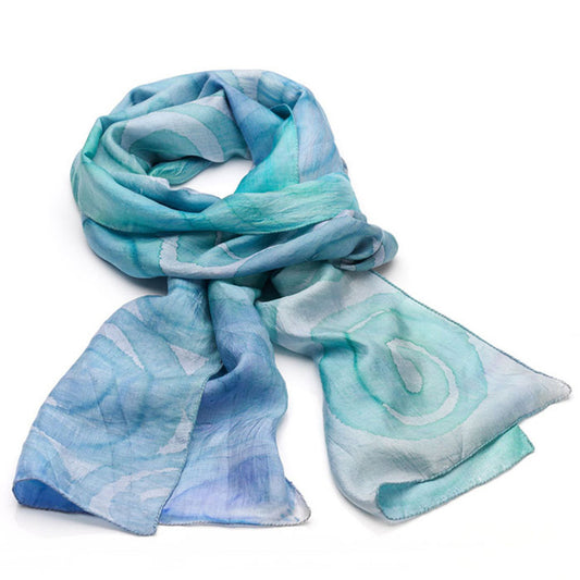 Blue Gogo Silk Scarf