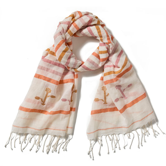 Sunset Bouquet Striped Scarf
