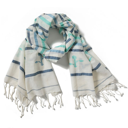 Ocean Bouquet Striped Scarf