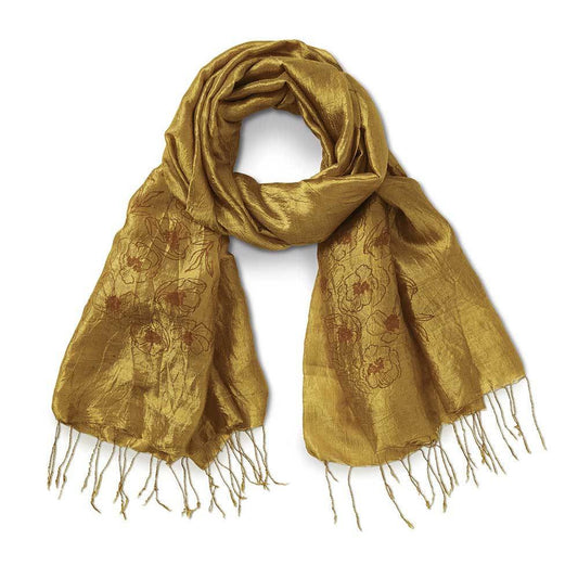 Gold Dust Wildflower Silk Scarf